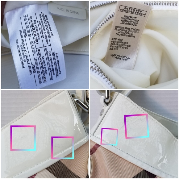 Burberry  Phoebe white /Beige Nova Check PVC and quited Patent Leather Hobo bag - Picture 14 of 16